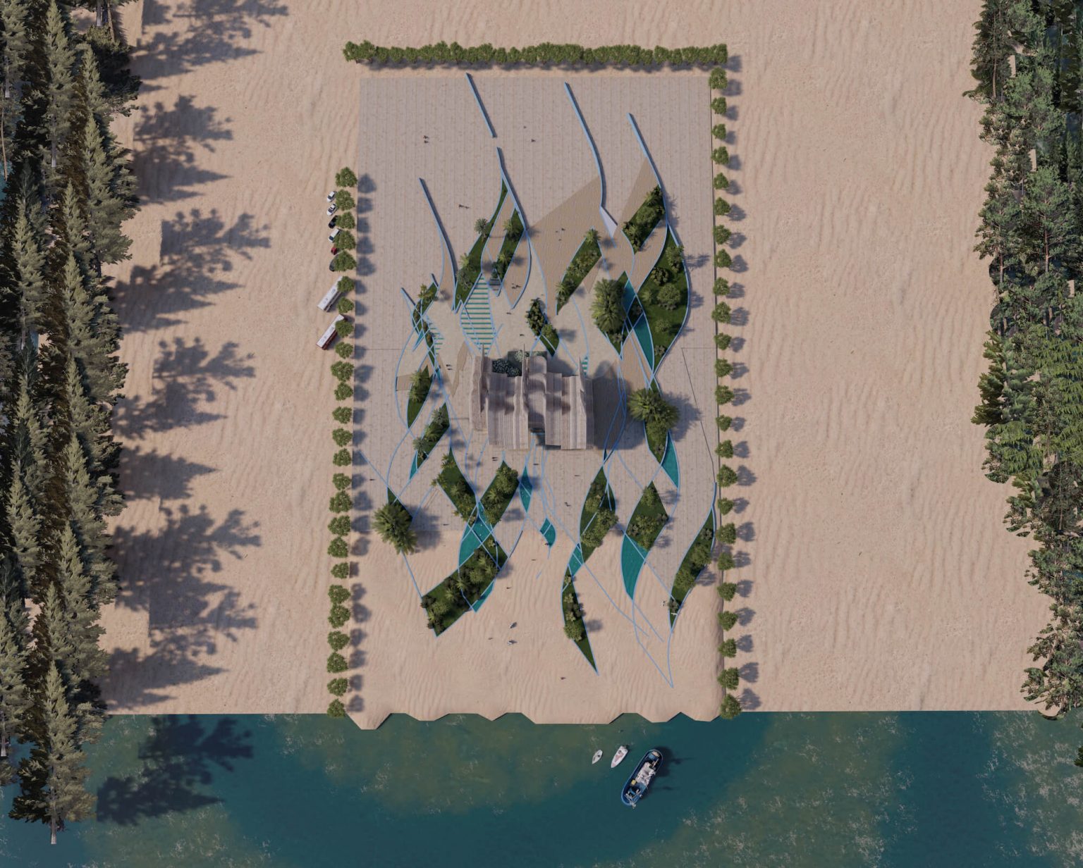 Un restaurante con techo de piedra que sigue la línea del mar – PuroDiseño