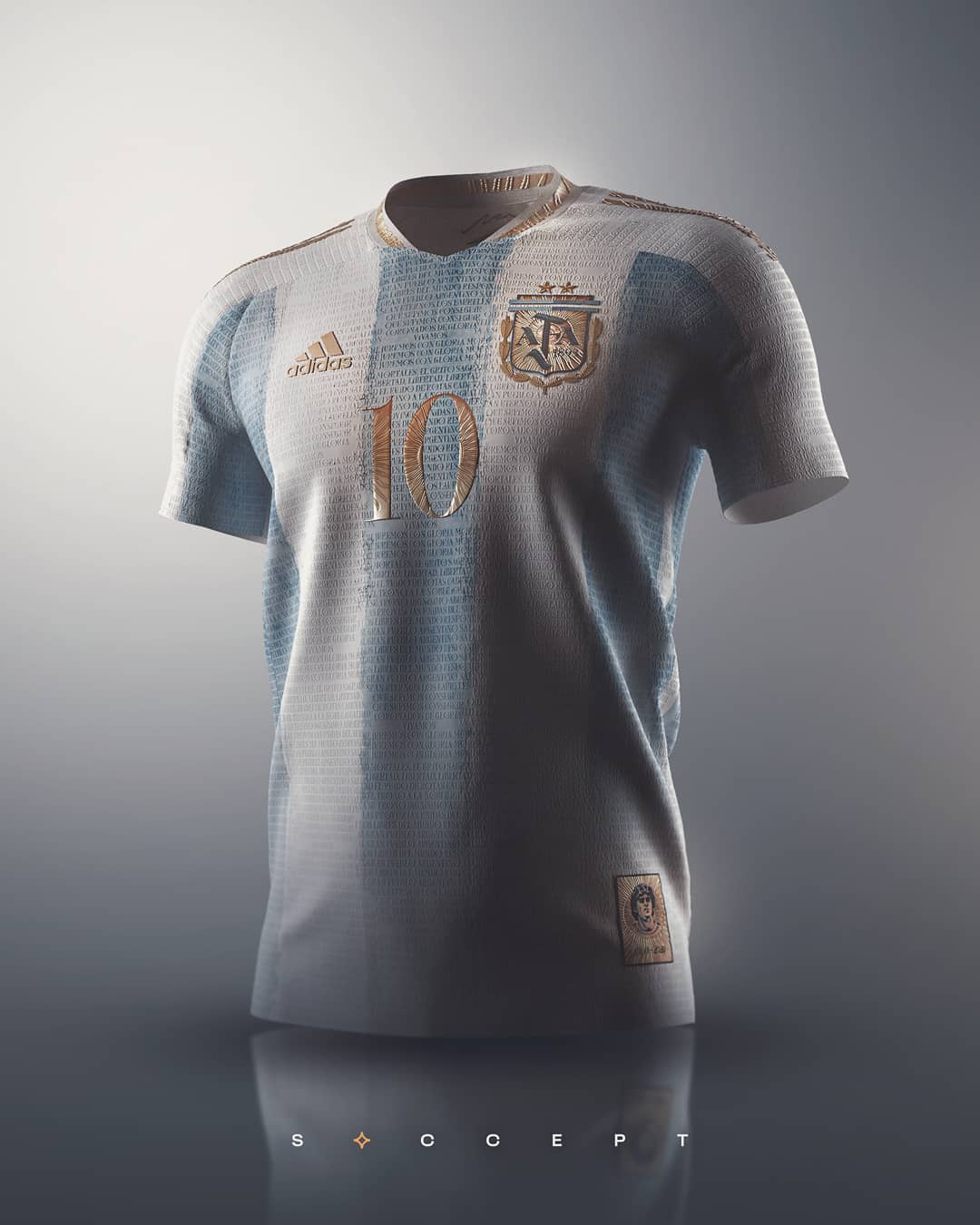 Así imaginó la camiseta de la selección argentina de fútbol un