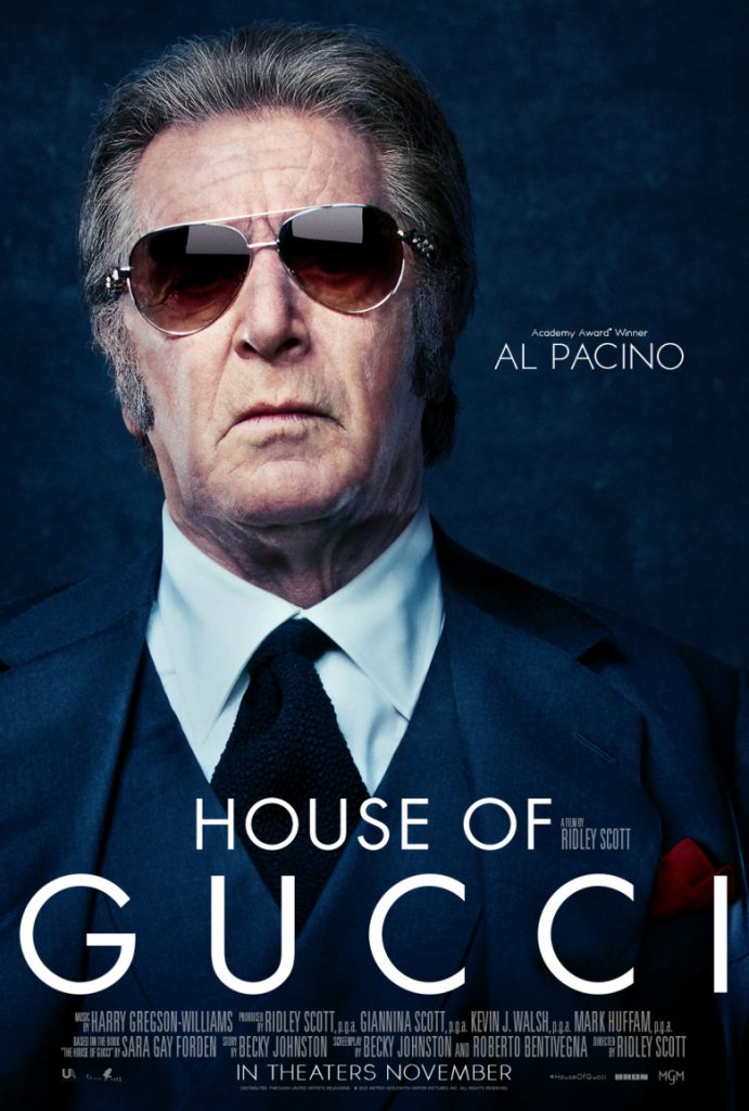 Al Pacino interpeta al fundador de la casa de moda en House of Gucci. 