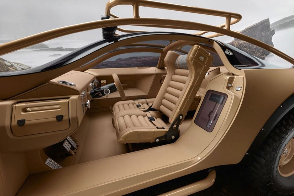 El diseño interior del Mercedes-Benz de Virgil Abloh con asientos plegables. 