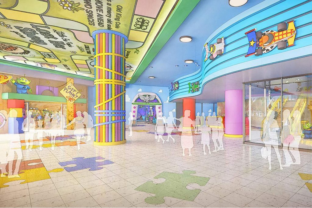 Diseño a todo color y lúdico del Tokio Disney Resort Toy Story Hotel. 