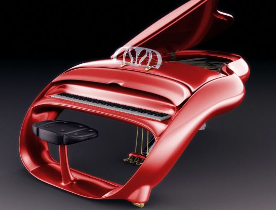 Y el diseñador Luigi Colani creó Pegasus, “el piano del futuro”