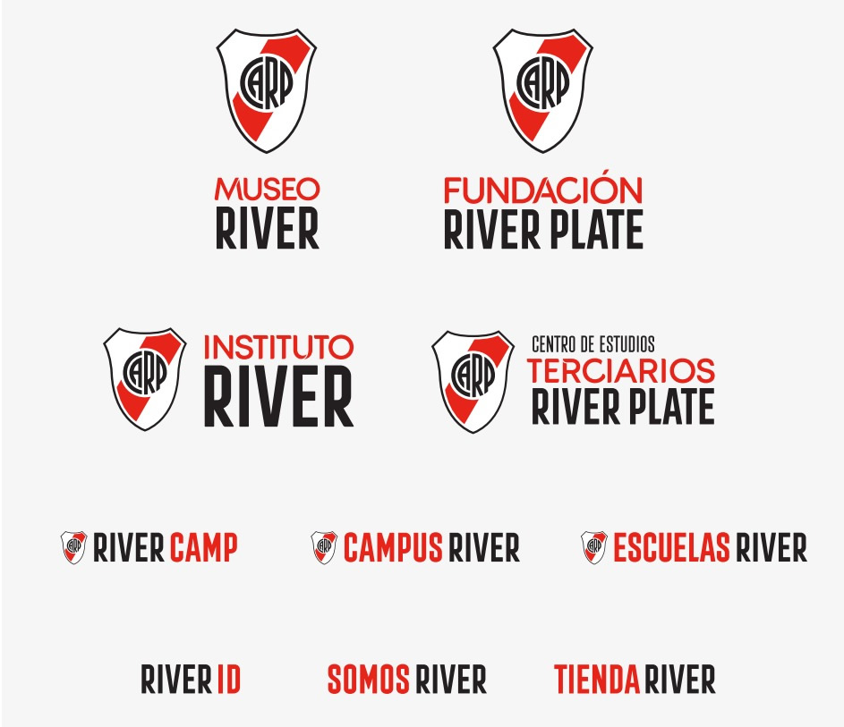 La nueva identidad de las submarcas de River Plate. 