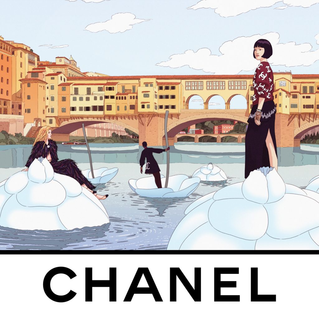 Chanel presentará su colección Métiers d'art 2021/22 en Florencia, Italia, y el anuncio es con una ilustración de Remembers. 