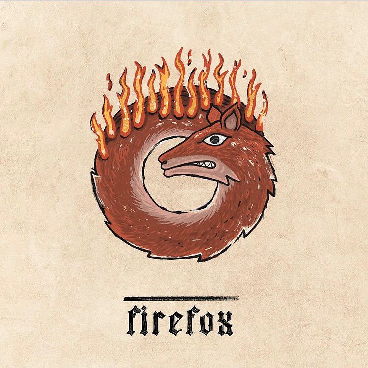 Firefox según el proyecto "medieval branding" de Ilya Stallone. 