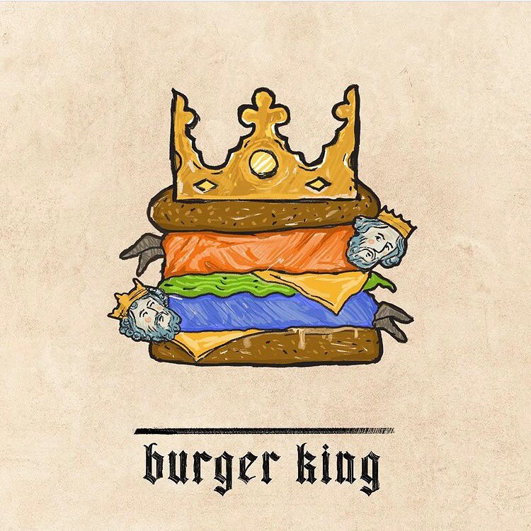 Burger King según el proyecto "medieval branding" de Ilya Stallone. 