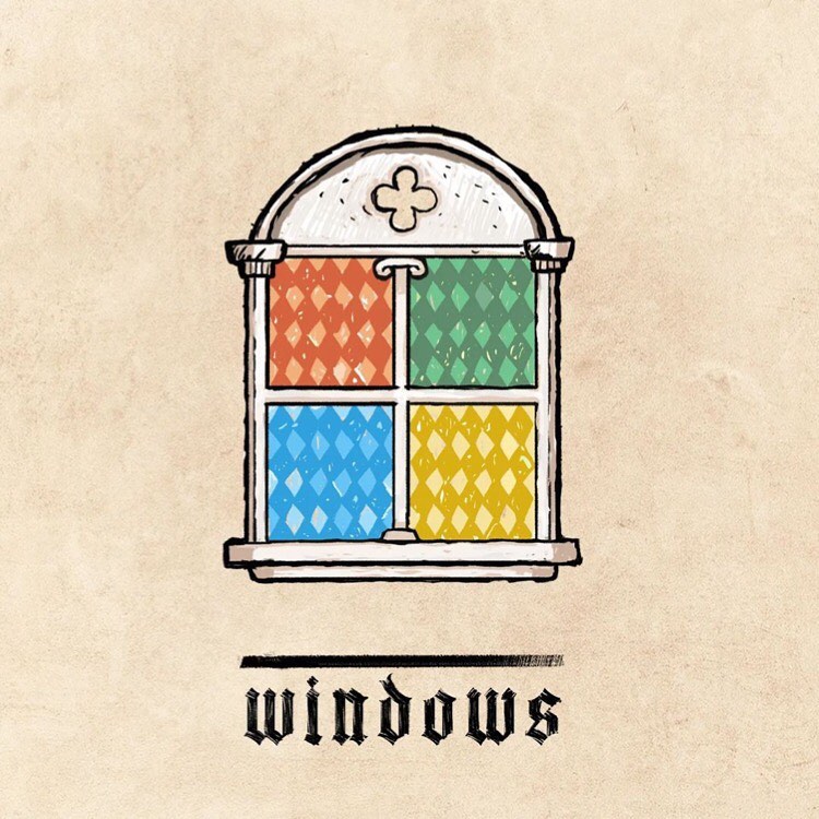 Windows según el proyecto "medieval branding" de Ilya Stallone. 