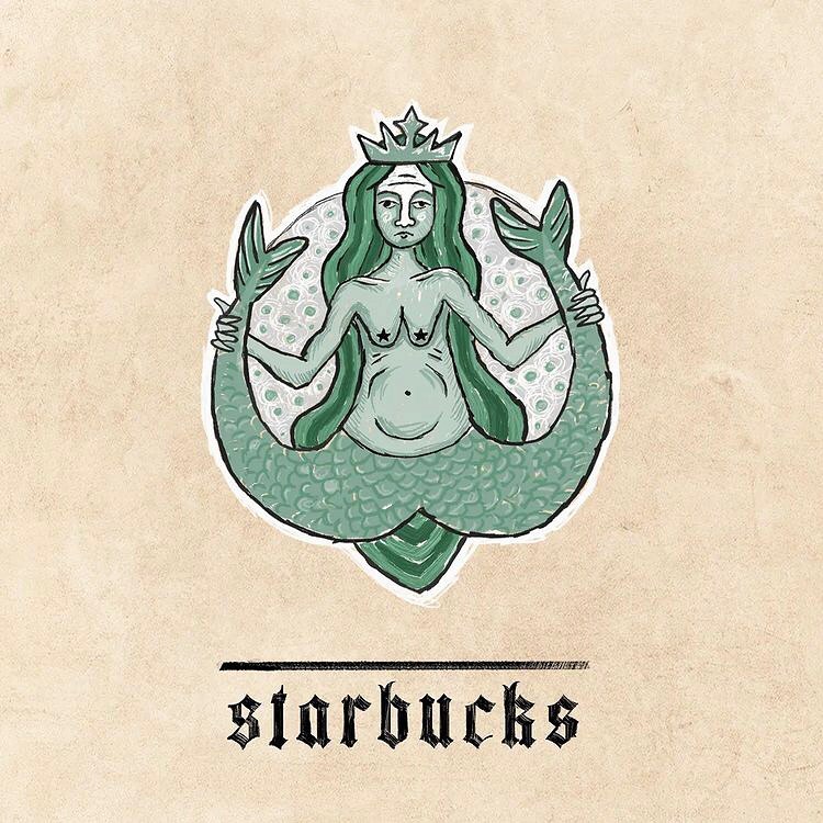 Starbucks según el proyecto "medieval branding" de Ilya Stallone. 