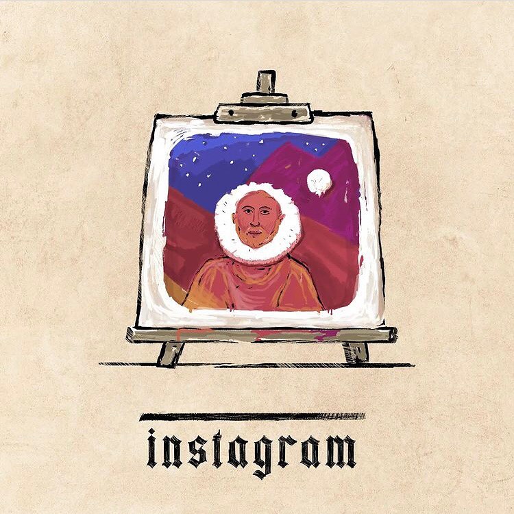 Instagram según el proyecto "medieval branding" de Ilya Stallone. 