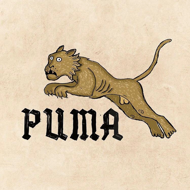 Puma según el proyecto "medieval branding" de Ilya Stallone. 