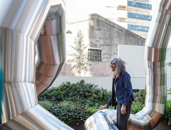 Mutanti: una obra de arte y “compostera” brilla en un edificio de Buenos Aires