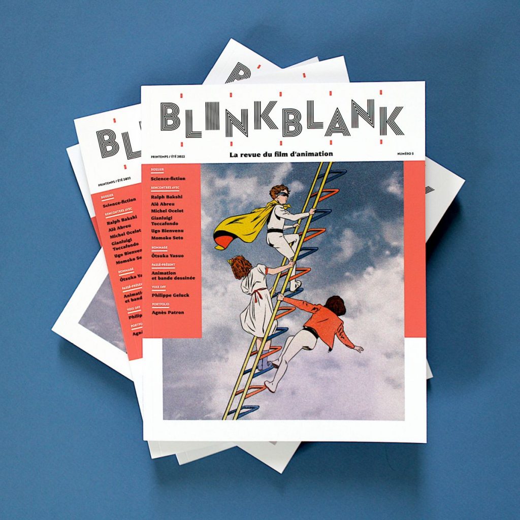 Otro trabajo reciente -y otra escalera- de Hartland Villa: la dirección de arte de la revista “Blink Blank”.