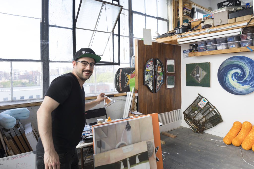 Sam Keller en su taller en Nueva York. 