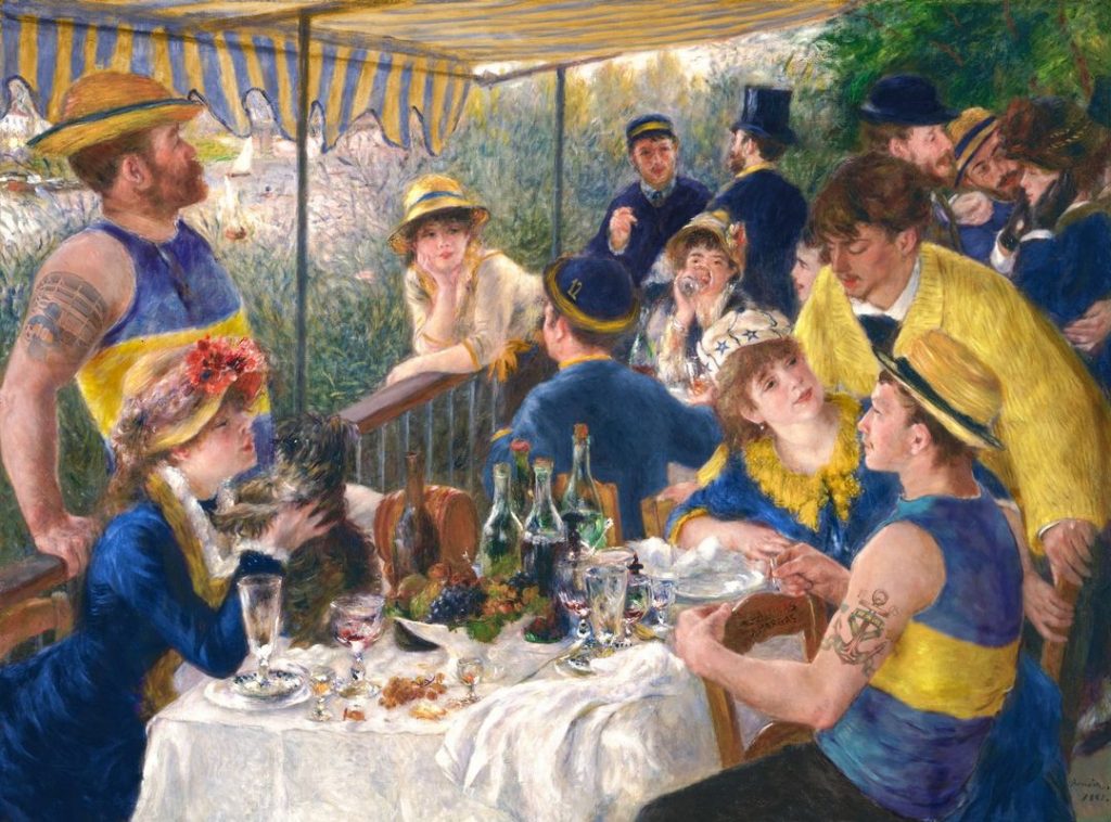 Pierre-Auguste Renoir con una paleta azul y amarilla. 