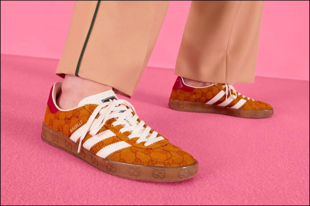 Las zapatillas adidas Gazelle x Gucci. 
