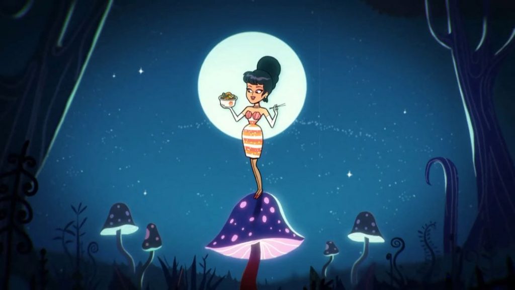 Katy Perry en el dibujo animado de Just Eat. 