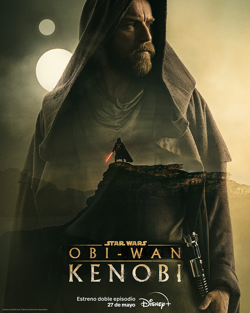 Un nuevo título por estrenarse, Obi-Wan Kenobi, y el logo insignia de Star Wars de siempre. Foto: gentileza Disney PR Argentina. 