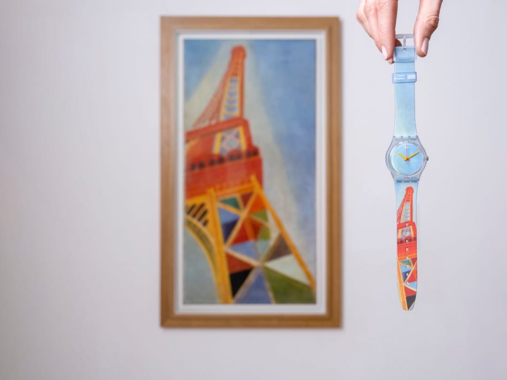 "Eiffel Tower" de Robert Delaunay de la colección Swatch X Centre Pompidou. 