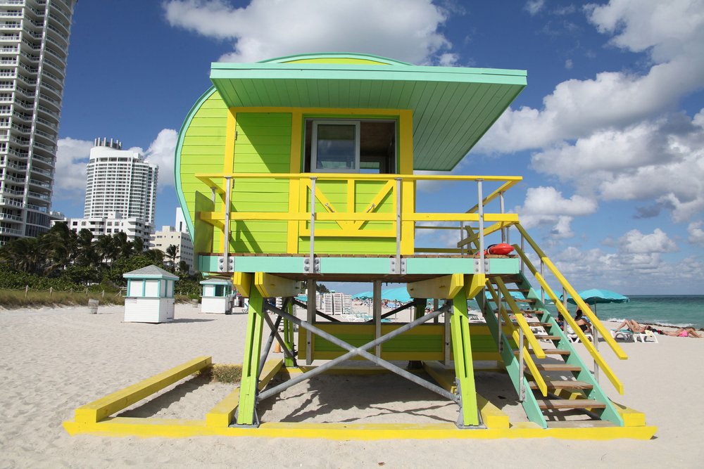 Las torres de salvavidas forman parte de la postal de Miami. 