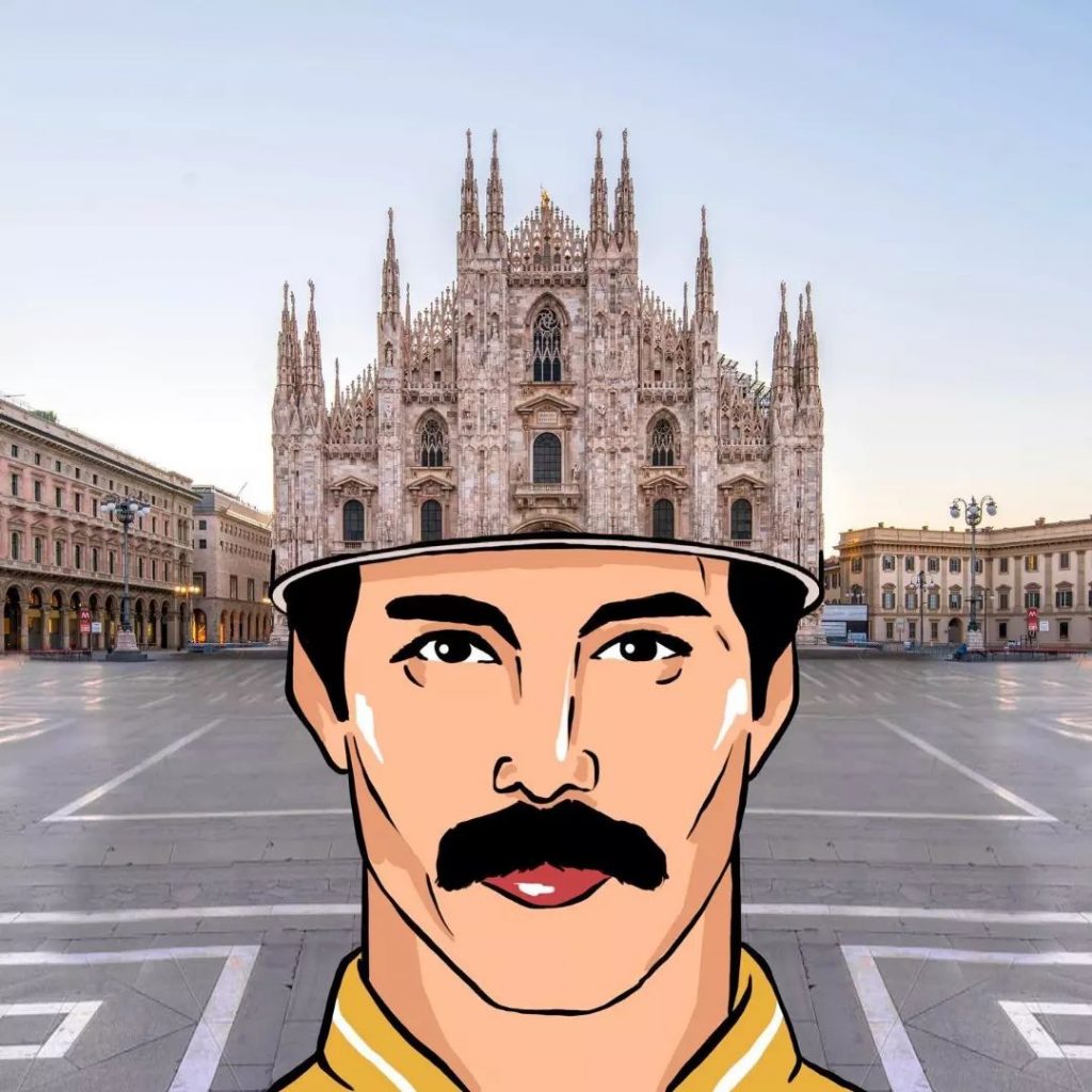 Freddie Mercury en Milan x Robin Yayla. 