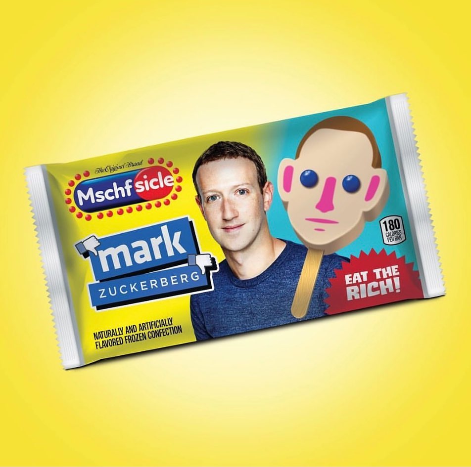 Mark Zuckerberg de Meta en el helado palito de MSCHF. 