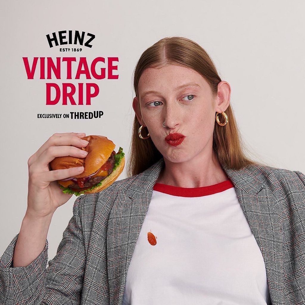 La campaña pro manchas de ketchup de Heinz se llamó “Heinz Vintage Drip”.