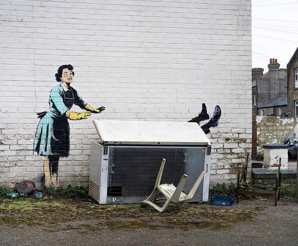 El mural de Banksy contra la violencia de género, en la localidad costera de Margate, Inglaterra. 