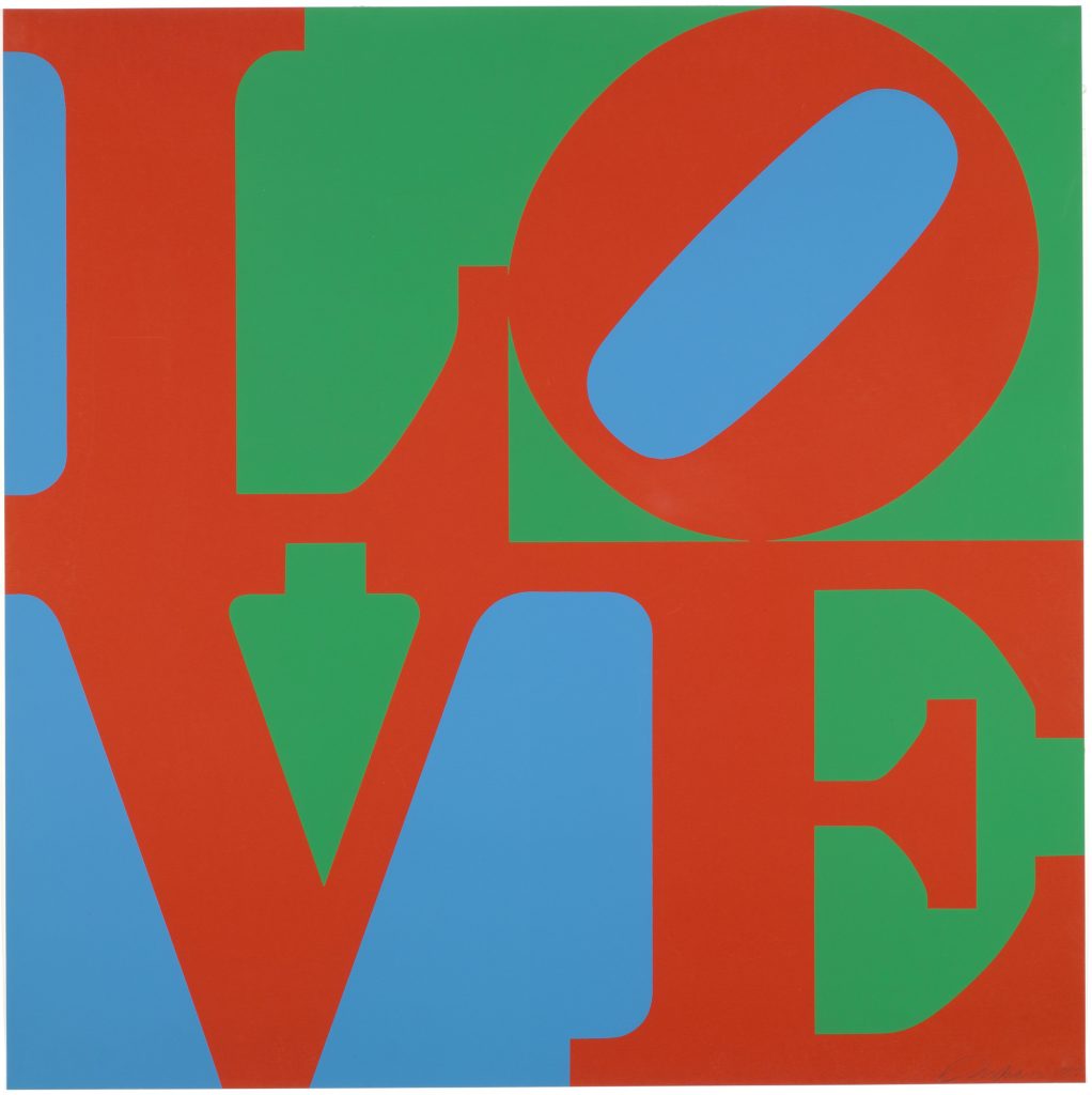 La palabra LOVE en la obra de Robert Indiana se convirtió en símbolo pop universal. 