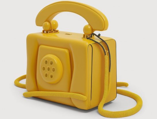 The Telephone Bag: la cartera teléfono amarilla es el accesorio IA tendencia 2023
