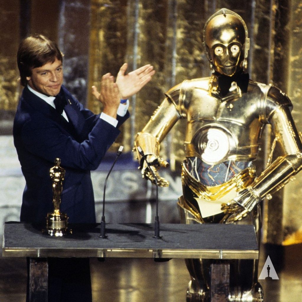 Star Wars más dorada que nunca, con el premio Oscar bañado en oro y Citripio. 