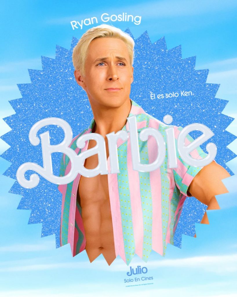 Ryan Gosling en el póster de la película Barbie. 