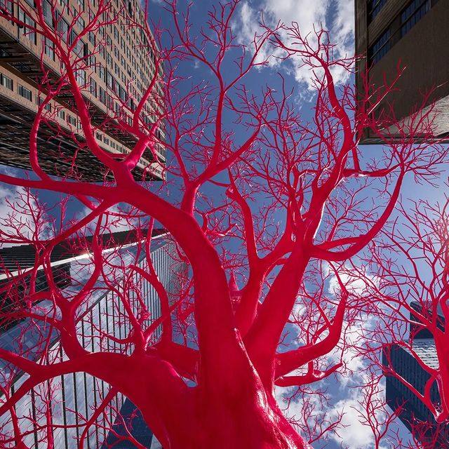 El árbol rosa de 145 ramas de Rosenkranz está inspirado en en el cuerpo humano. 