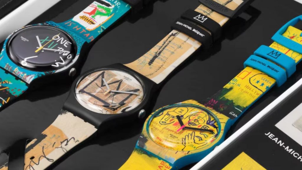 La colección de relojes Swatch que recrea el arte de Jean Michel Basquiat. 