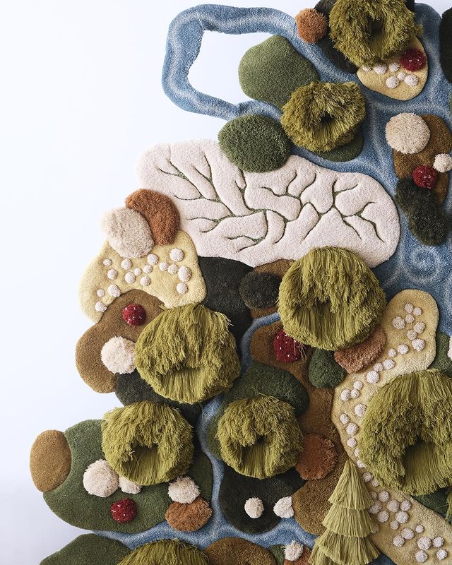 Detalle de una alfombra artesanal de Vanessa Barragâo. 