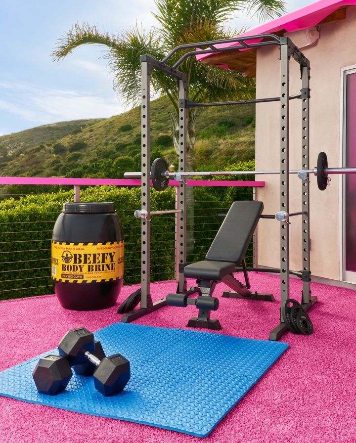 
El espacio fitness en DreamHouse de Barbie y Ken. 