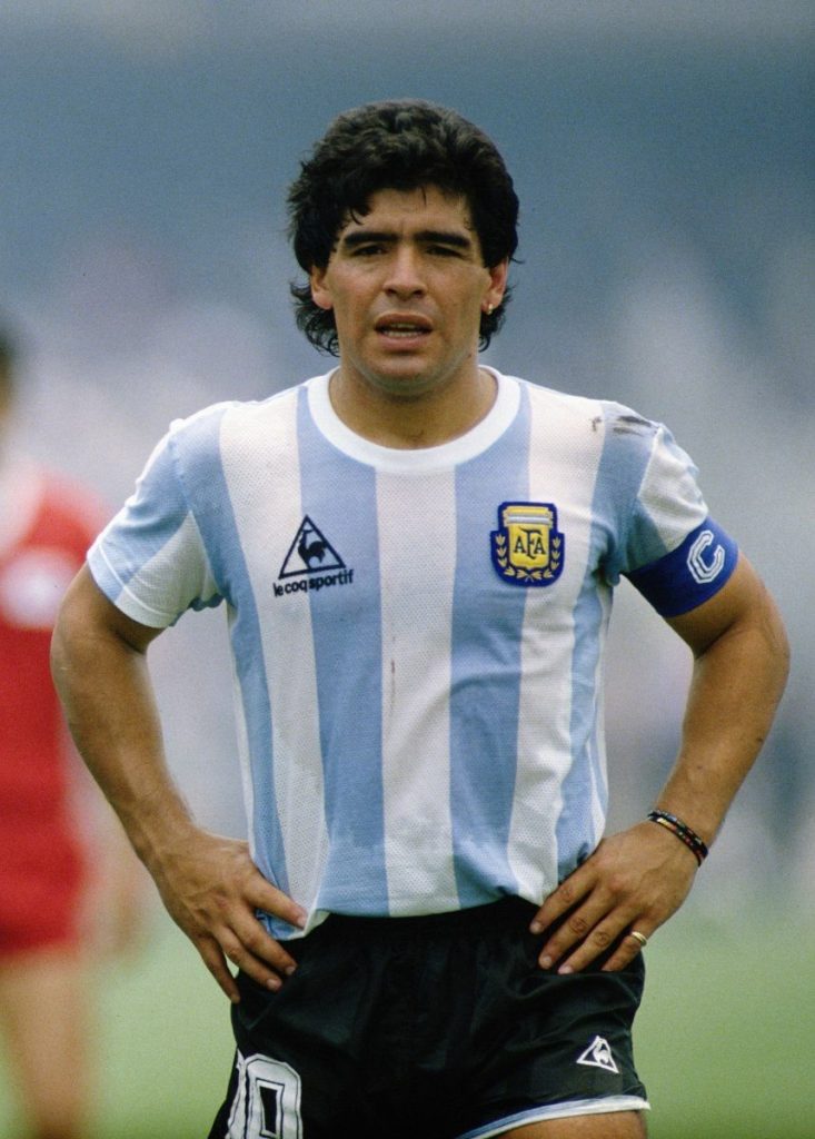 Diego Armando Maradona, el héroe de la selección argentina ganadora del Mundial México 86. 