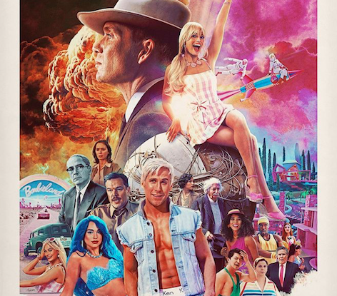 "Barbenheimer": un diseñador gráfico hizo el póster símbolo del fenómeno Barbie versus Oppenheimer