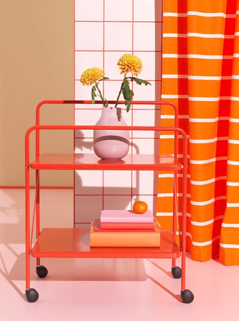 El naranja, uno de los colores de la colección Nytillverkad por el 80º aniversario de Ikea. 