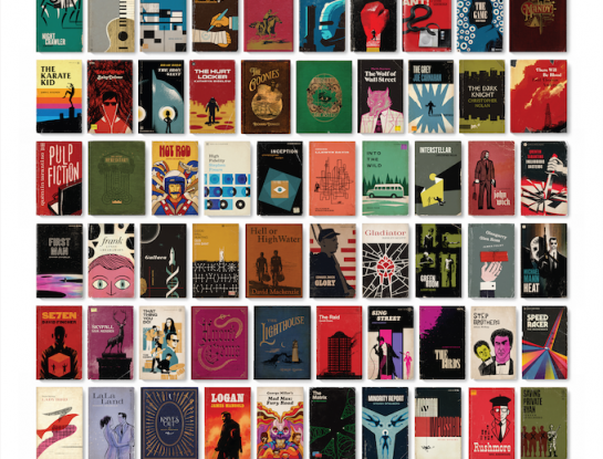 Un diseñador crea increíbles tapas vintage de libros basados en nuevos clásicos del cine