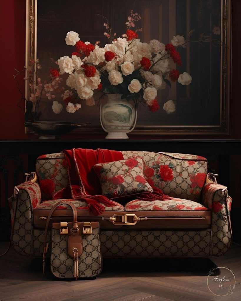 El programa generador de imágenes Midjourney creó los sofás bolsos, cómodos y con estilo. 