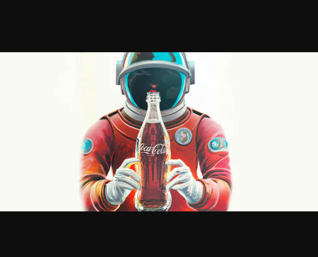 La botella de Coca-Cola viaja al espacio de la mano de un astronauta hecho en "Create Real Magic”. 
