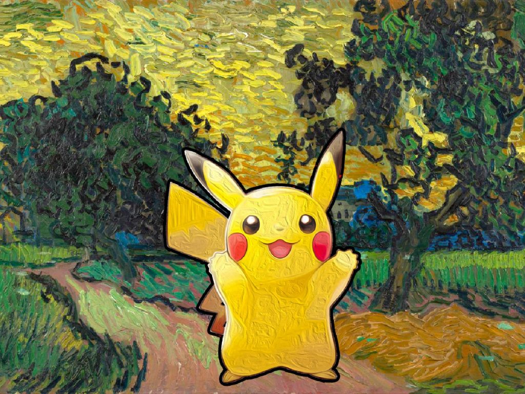 Pikachu en el universo posimpresionista de Vincent Van Gogh. 