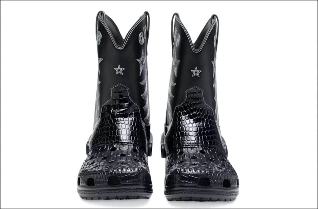 El diseño de las botas Classic Cowboy de Crocs, con textura de cocodrilo. 