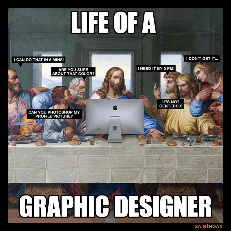 Un meme clásico para compartir en el Día del Diseñador Gráfico. 