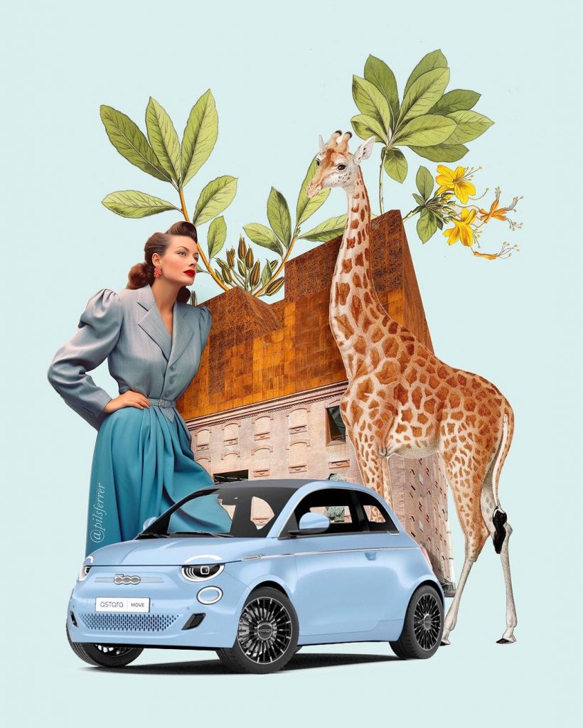 Una imagen de Pilar Ferrer para el auto eléctrico Astara Move. 