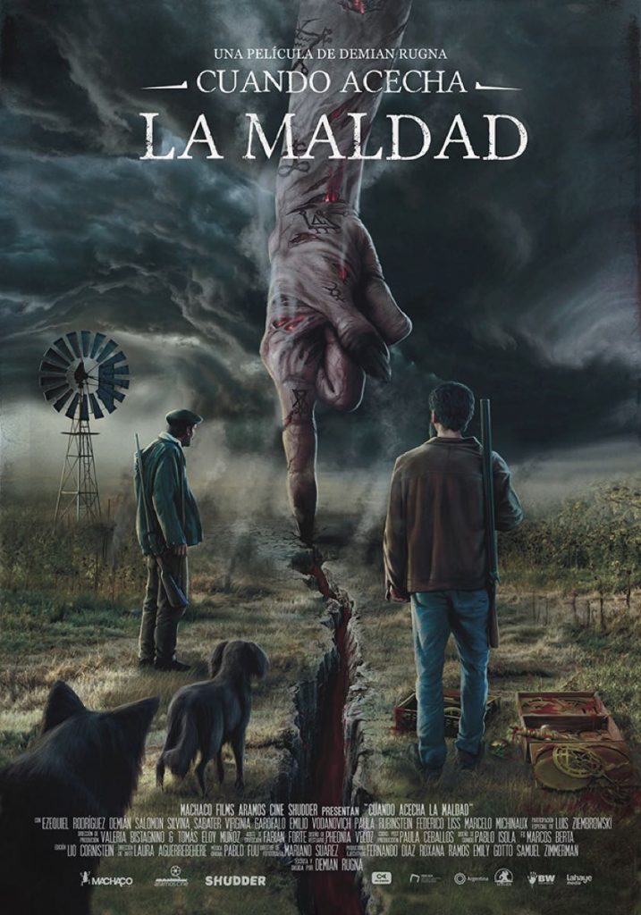 El póster original de “Cuando Acecha la Maldad”, creado por Laura Aguerrebehere, en colaboración con Demian Rugna. 