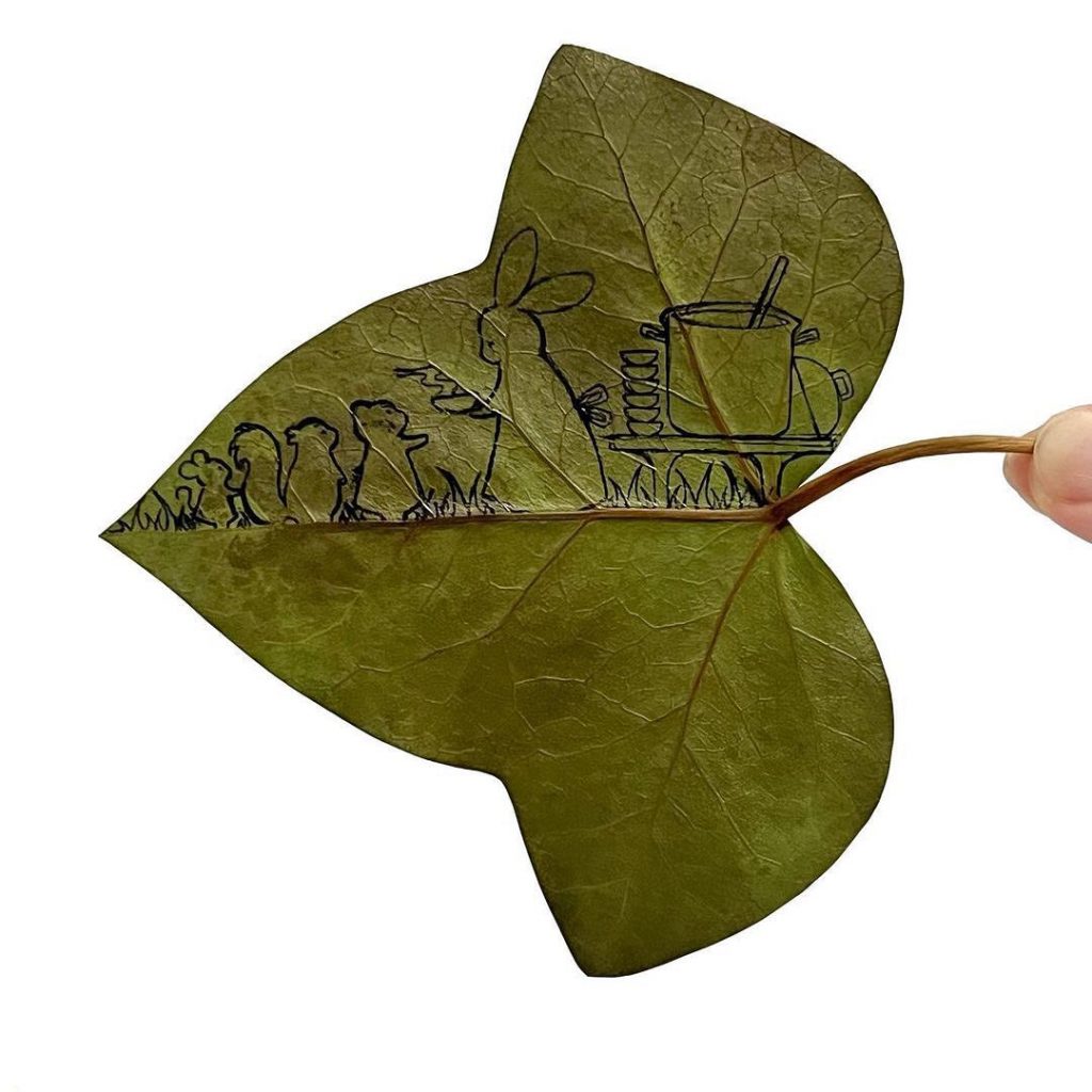 Lito Leaf Art crea fascinantes esculturas a partir de hojas de árboles. 
