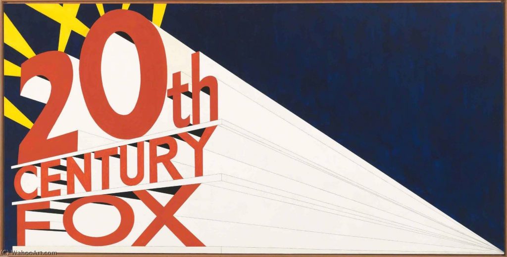 El logotipo de 20th Century Fox, inspiración e ícono de Ed Ruscha. 
