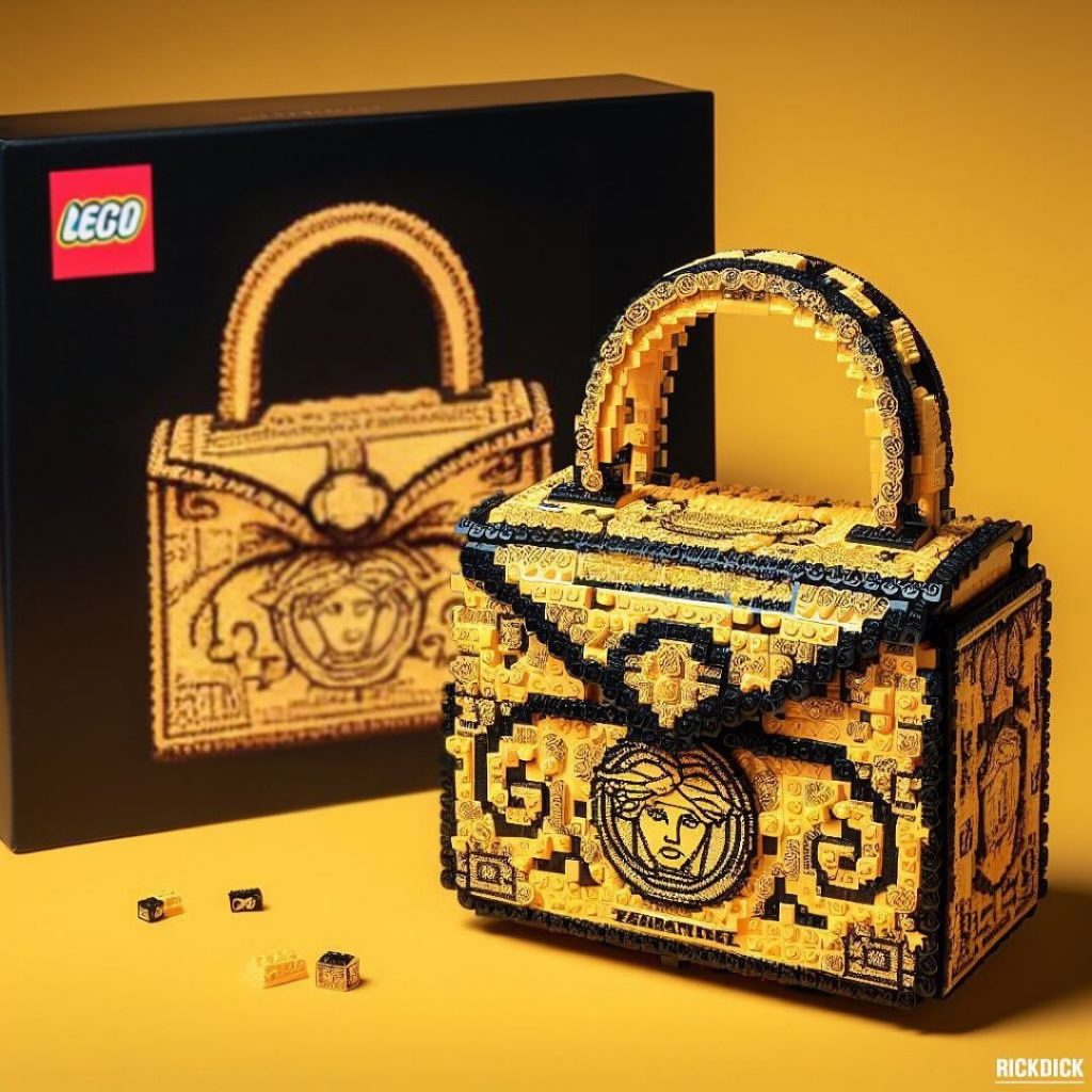 La cartera de Versace reproducida en todos sus detalles con bloques de Lego por Rick Dick con IA. 