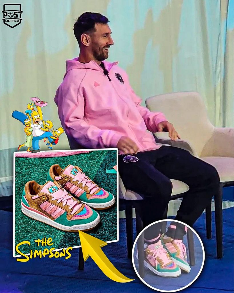 Messi asistió a un evento del Inter Miami con el calzado inspirado en el living de Los Simpsons, y fue viral.